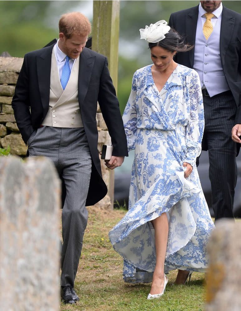 Meghan Markle at the wedding of Princess Diana's niece on June 17, 2018.