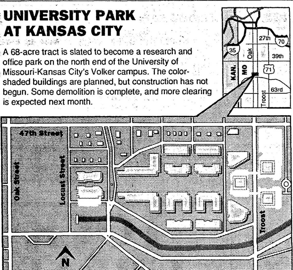 Proposed research park. The Kansas City Star, January 30, 1990.