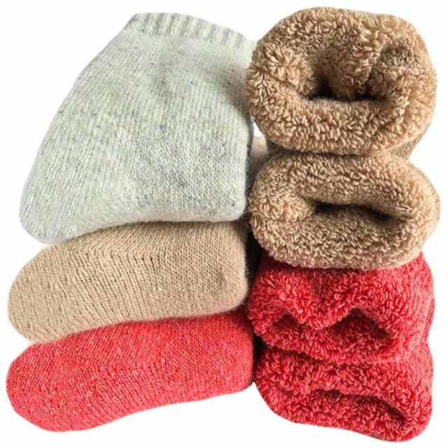 Bymore 2Pairs Thermal Socks for Men,Heated Thick Crew Socks,Warm Winter  Socks Insulated Cold Weather