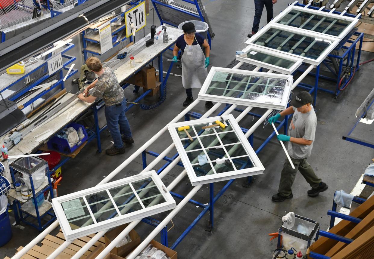 This photo from the Herald-Tribune archives was taken while local students from a Career and Technical Education program in 2019 toured a PGTI manufacturing facility.