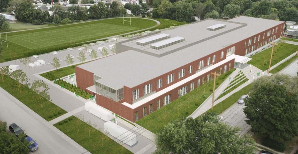 An artist rendering of the new Jarrett Middle School, which is being built on the former campus of Portland Elementary.