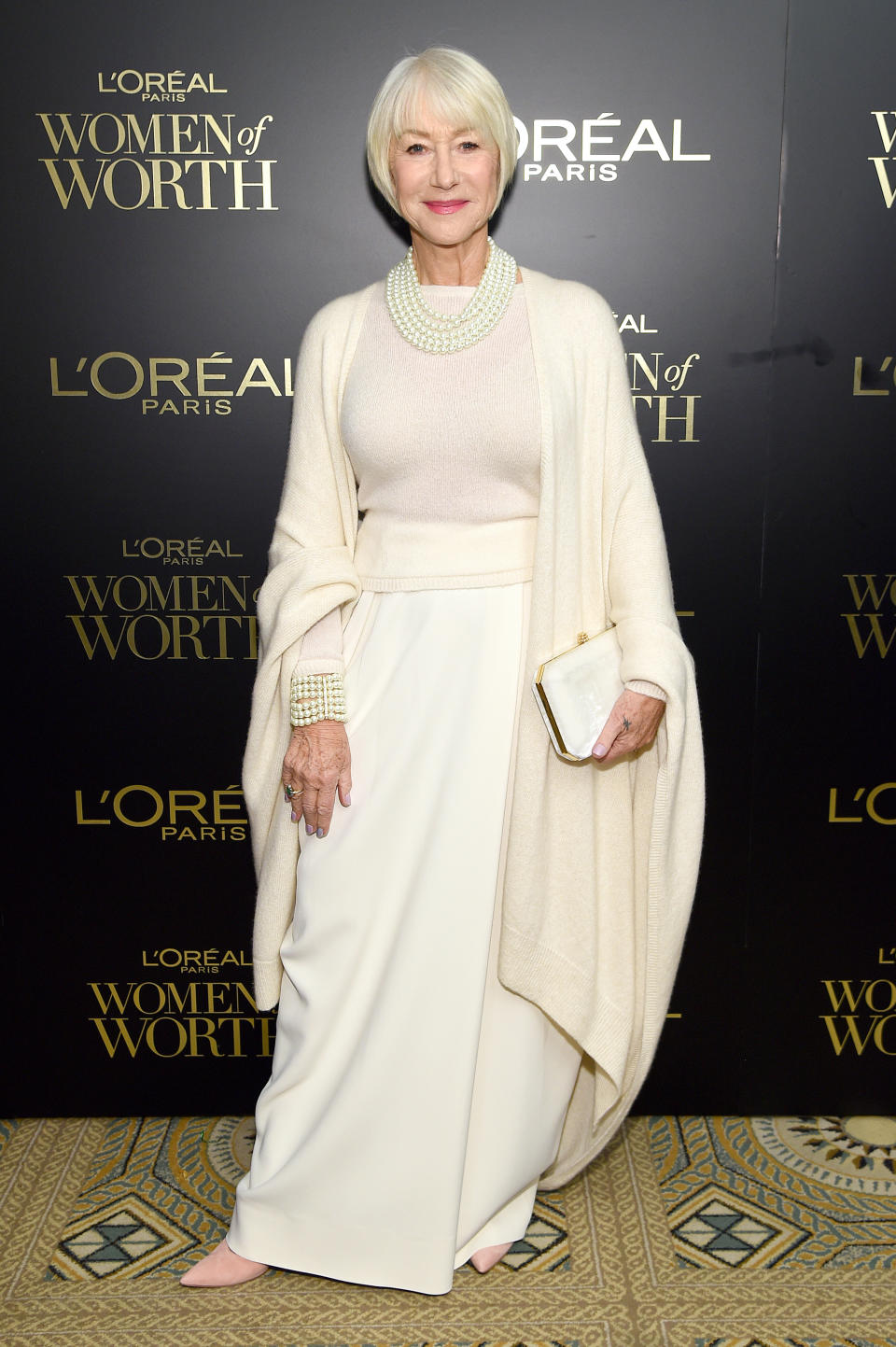 Helen Mirren at the L'Or&eacute;al Paris Women of Worth Awards in New York City on Dec. 4.&nbsp;