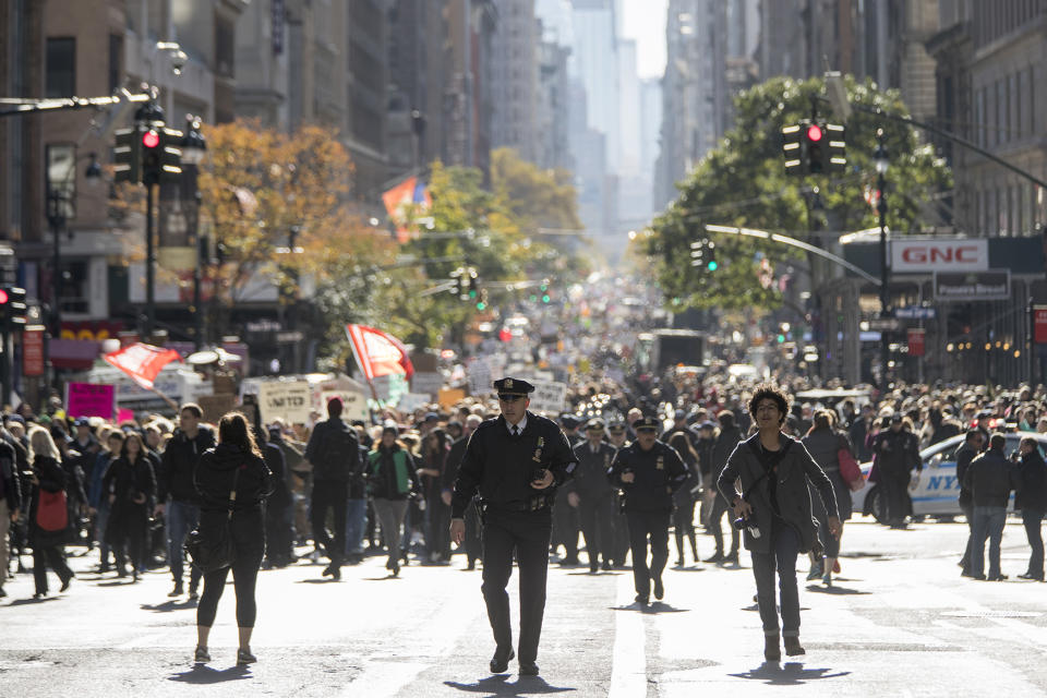 Tens of thousands protest Trump’s election victory