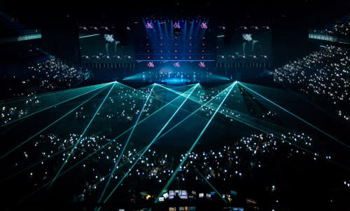 Lighting played a huge part in creating the concert's futuristic ambience.