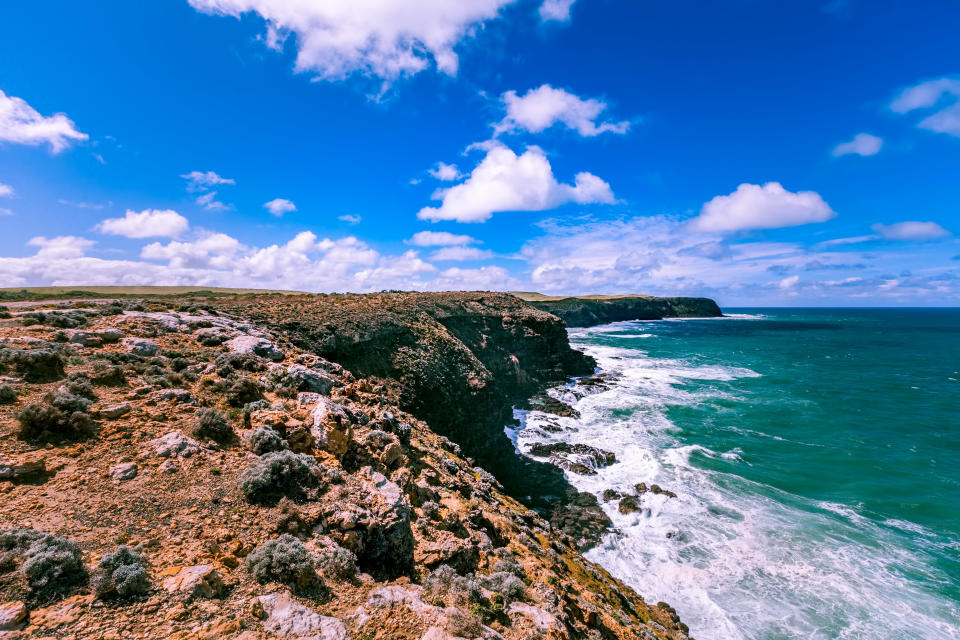 The rocky coast at Portland, Victoria. 