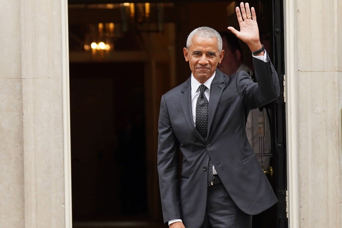 Barack Obama visited the prime minister in No 10 for around an hour (PA)