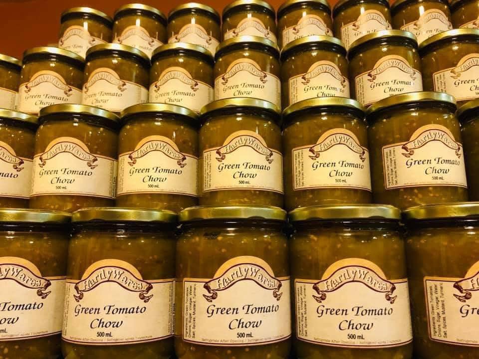 Green tomato chow produced by HardyWares Preserves, a small business on Nova Scotia's Eastern Shore.