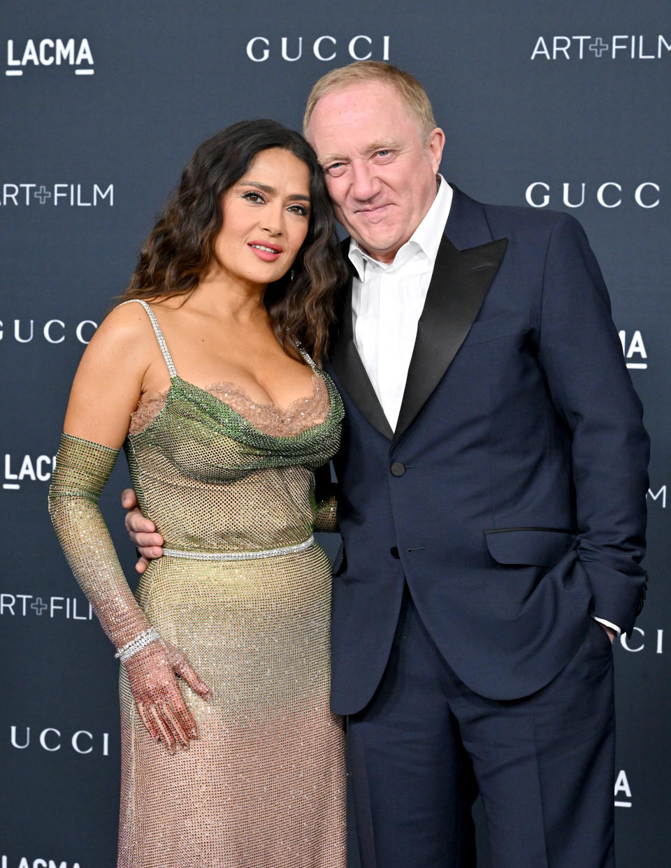 LOS ANGELES, CALIFORNIA - NOVEMBER 05: Salma Hayek and François-Henri Pinault attend the 11th Annual LACMA Art + Film Gala at Los Angeles County Museum of Art on November 05, 2022 in Los Angeles, California. (Photo by Axelle/Bauer-Griffin/FilmMagic)