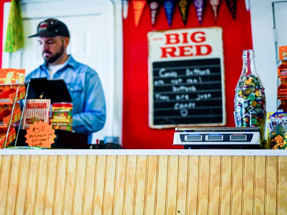 The cash register at the Sweet Station.