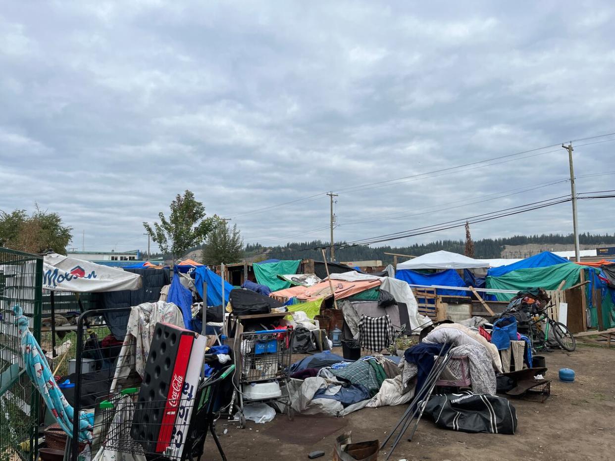 The Millennium Park encampment was shut down by the City of Prince George in September, prompting admonishment from the Provincial Minister of Housing — the first public sign of tension between the two levels of government. (Andrew Kurjata/CBC - image credit)
