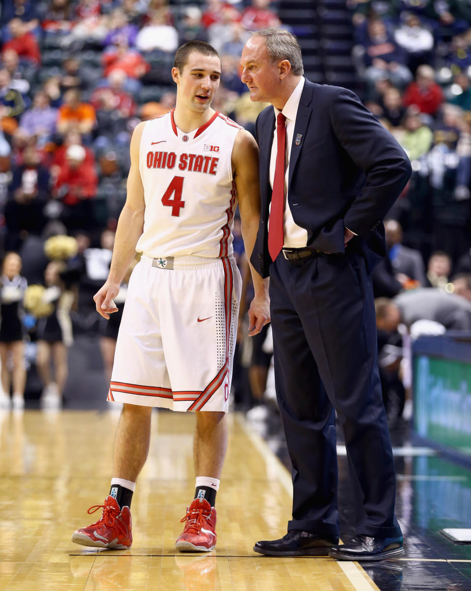 Aaron Craft and Thad Matta during a game in 2014. (Andy Lyons/Getty Images)