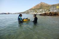 Free diver Zandile Ndlovu encourages township youngsters to explore the marine world off Simonstown