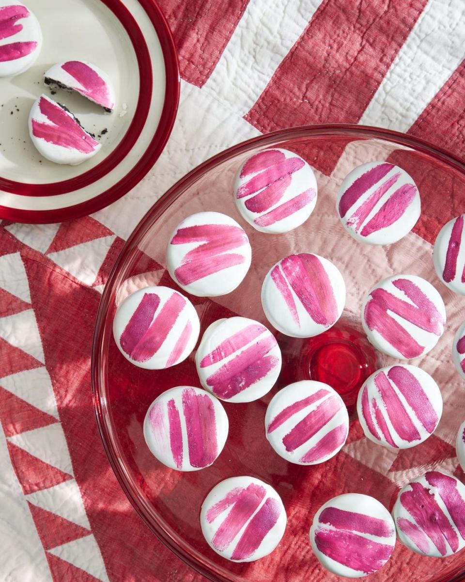 Striped Peppermint Sandwich Cookies