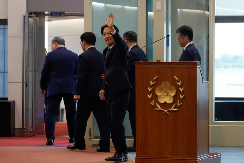 Taiwan's Vice President William Lai departs from Taoyuan International Airport