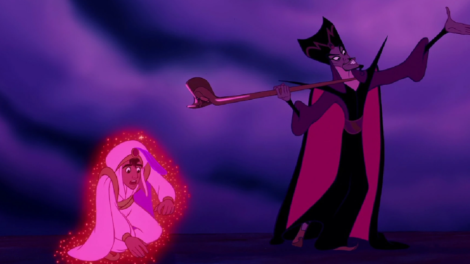 Aladdin and Jafar in Aladdin.