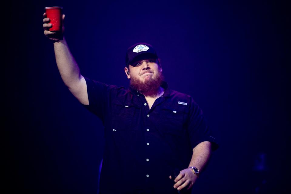 Luke Combs performs at Bridgestone Arena in Nashville on Dec. 12, 2019.