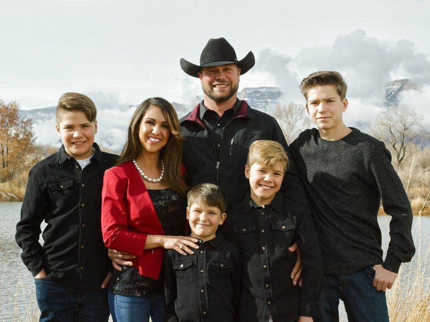 Lauren Boebert with her husband Jayson and four sons.