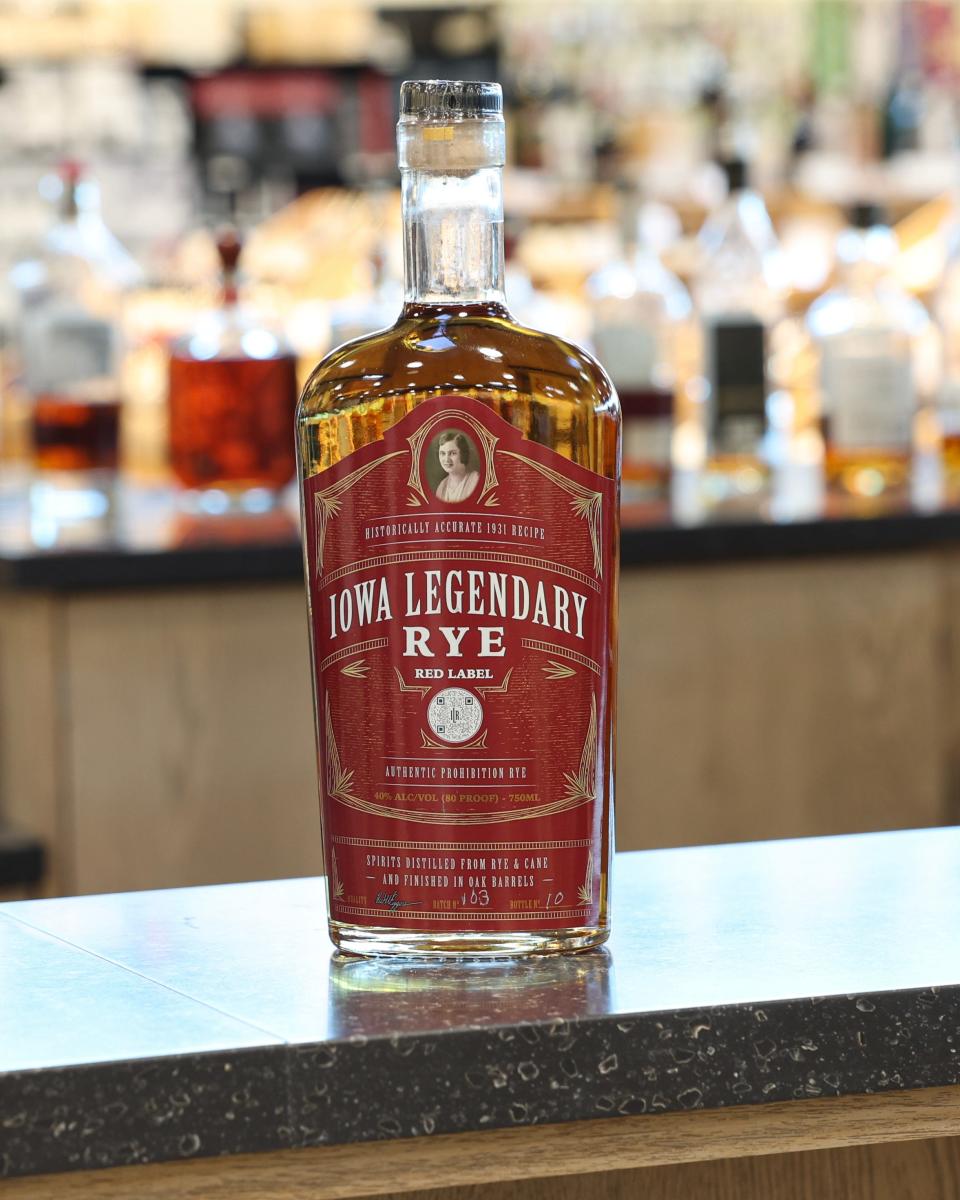 Iowa Legendary Rye uses secret recipes handed down from Carroll County’s Lorine Sextro, who secretly distilled 100 percent rye whiskey during Prohibition.
