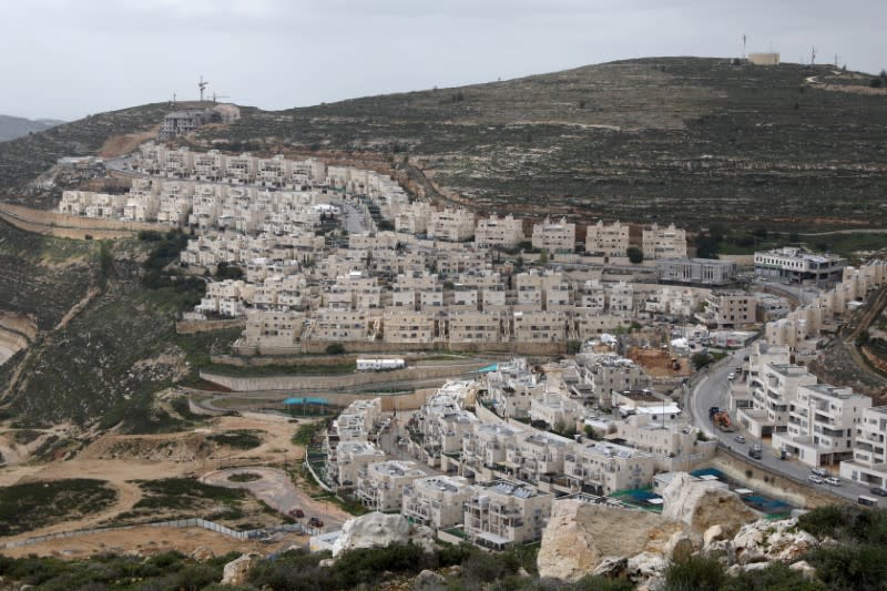 A view shows the Israeli settlement of Ramat Givat Zeev in the Israeli-occupied West Bank