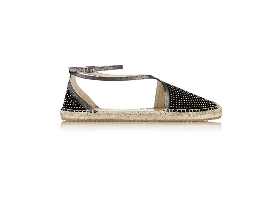 Jimmy Choo Donna Studded Suede Espadrilles