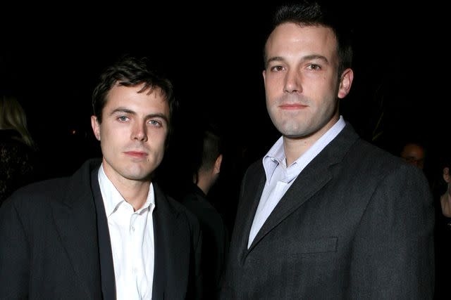 <p>E. Charbonneau/WireImage</p> Casey Affleck and Ben Affleck during Esquire Magazine Unveils the 'Esquire House 360.'