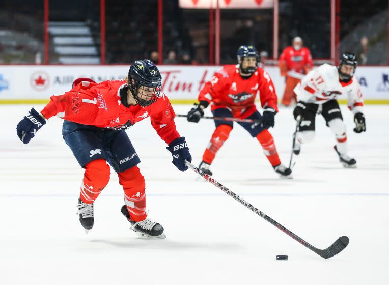 Laura Stacey #7 of Team Knight skates during the PWHPA All-Star Game and Skills Competition