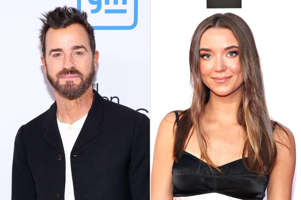 <p>Paul Morigi/Getty; Cindy Ord/Getty</p> Justin Theroux; Nicole Brydon Bloom 