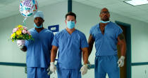 Anthony Mackie, Mark Wahlberg and Dwayne Johnson in Paramount Pictures' "Pain & Gain" - 2013