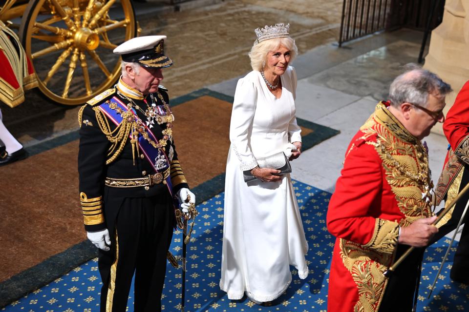 King Charles III and Queen Camilla arrive for the State Opening of Parliament (Chris Jackson/PA). (PA Wire)