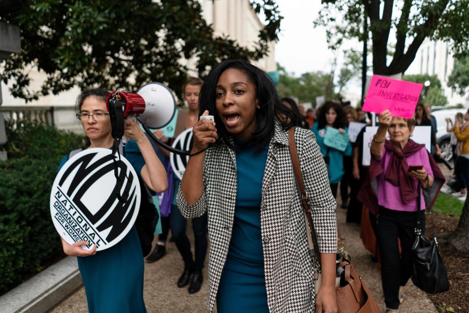 Protesters speak out as Kavanaugh hearing begins