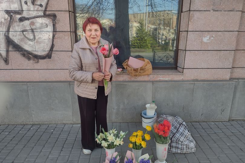 A flower seller in Odesa