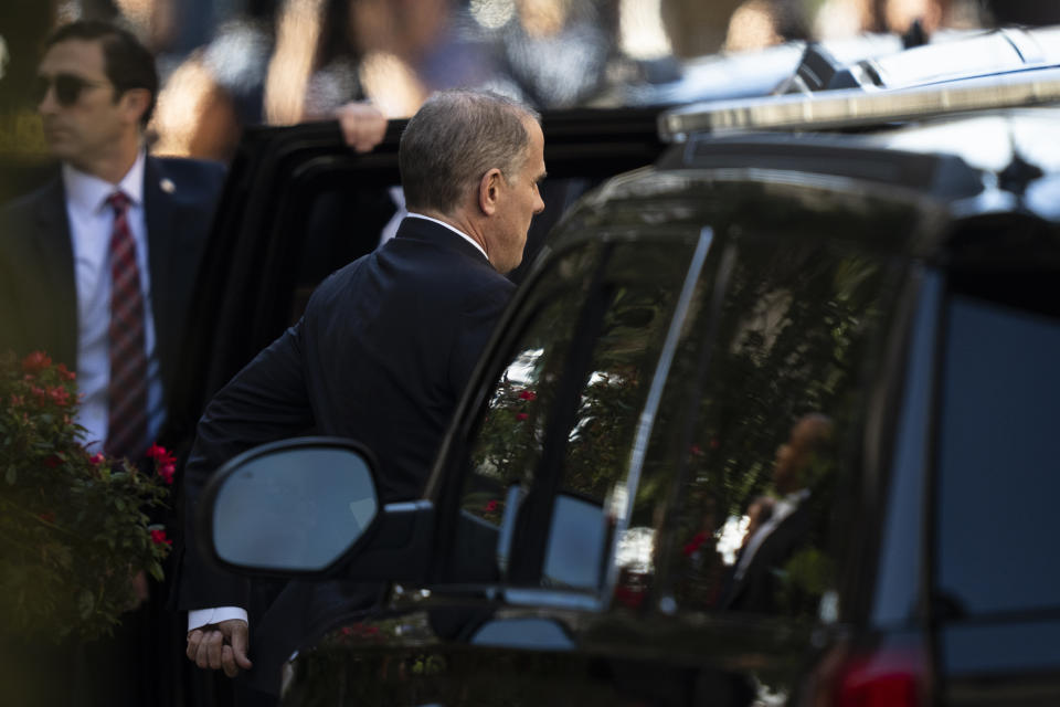 President Joe Biden's son Hunter Biden departs after a court appearance, in Wilmington, Del, Tuesday, Oct. 3, 2023. (AP Photo/Matt Rourke)