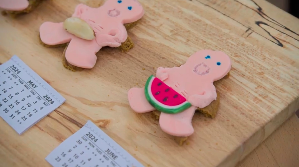 The comedian's Paul Hollywood calendar biscuits. (Channel 4 screengrab)