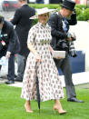 Sophie, Countess of Wessex wore a custom printed midi dress by <a href="https://fave.co/2WRpr8g" rel="noopener" target="_blank" data-ylk="slk:Emilia Wickstead;elm:context_link;itc:0;sec:content-canvas" class="link ">Emilia Wickstead</a>, based on their Resort 2019 collection.<em> [Photo: Getty]</em>