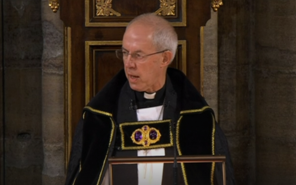 Justin Welby speaking at the Queen’s funeral (BBC)