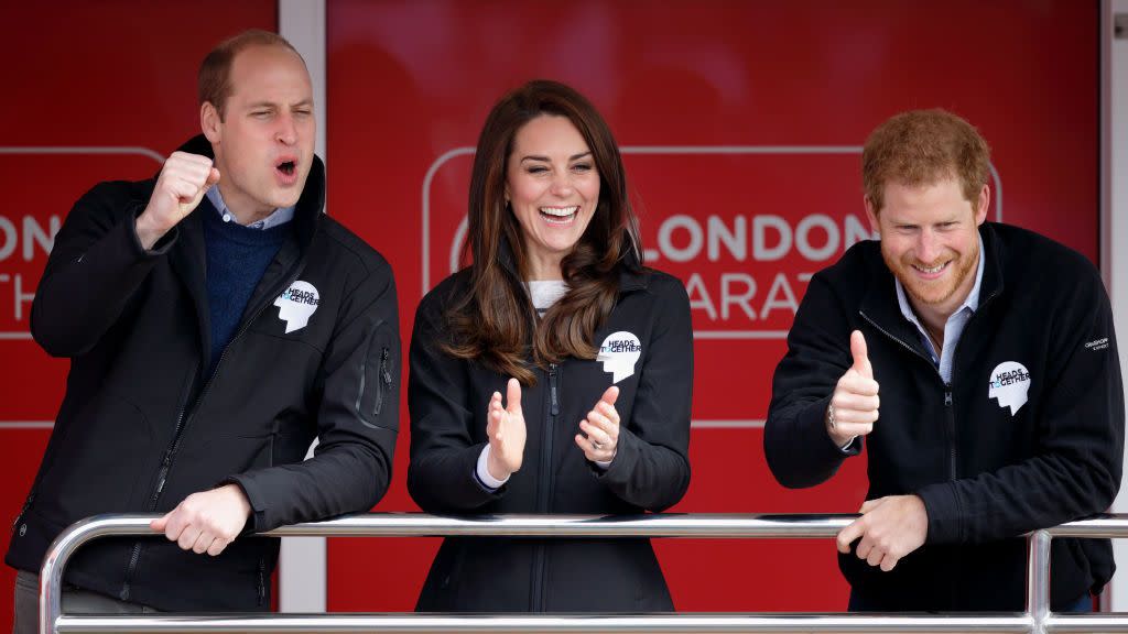 the duke  duchess of cambridge and prince harry attend the virgin money london marathon