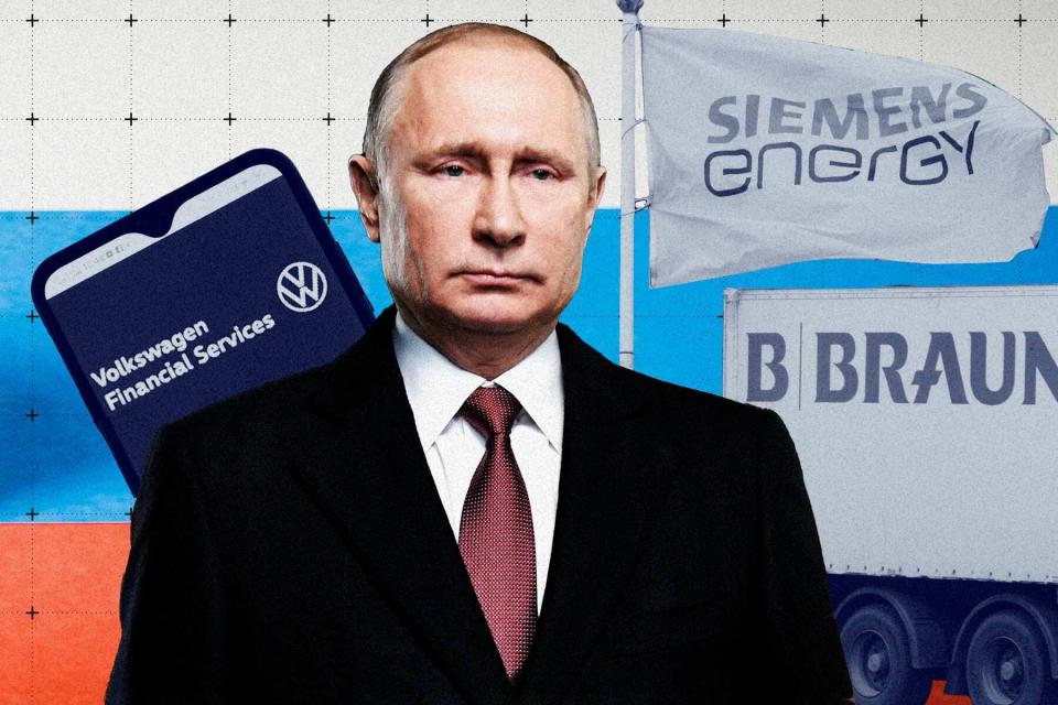 Der russische Präsident Wladimir Putin erschwert es ausländischen Firmen sich aus Russland zurückzuziehen.  - Copyright: Getty Images / ALEXEY NIKOLSKY, SOPA Images, picture alliance / photothek, CHROMORANGE