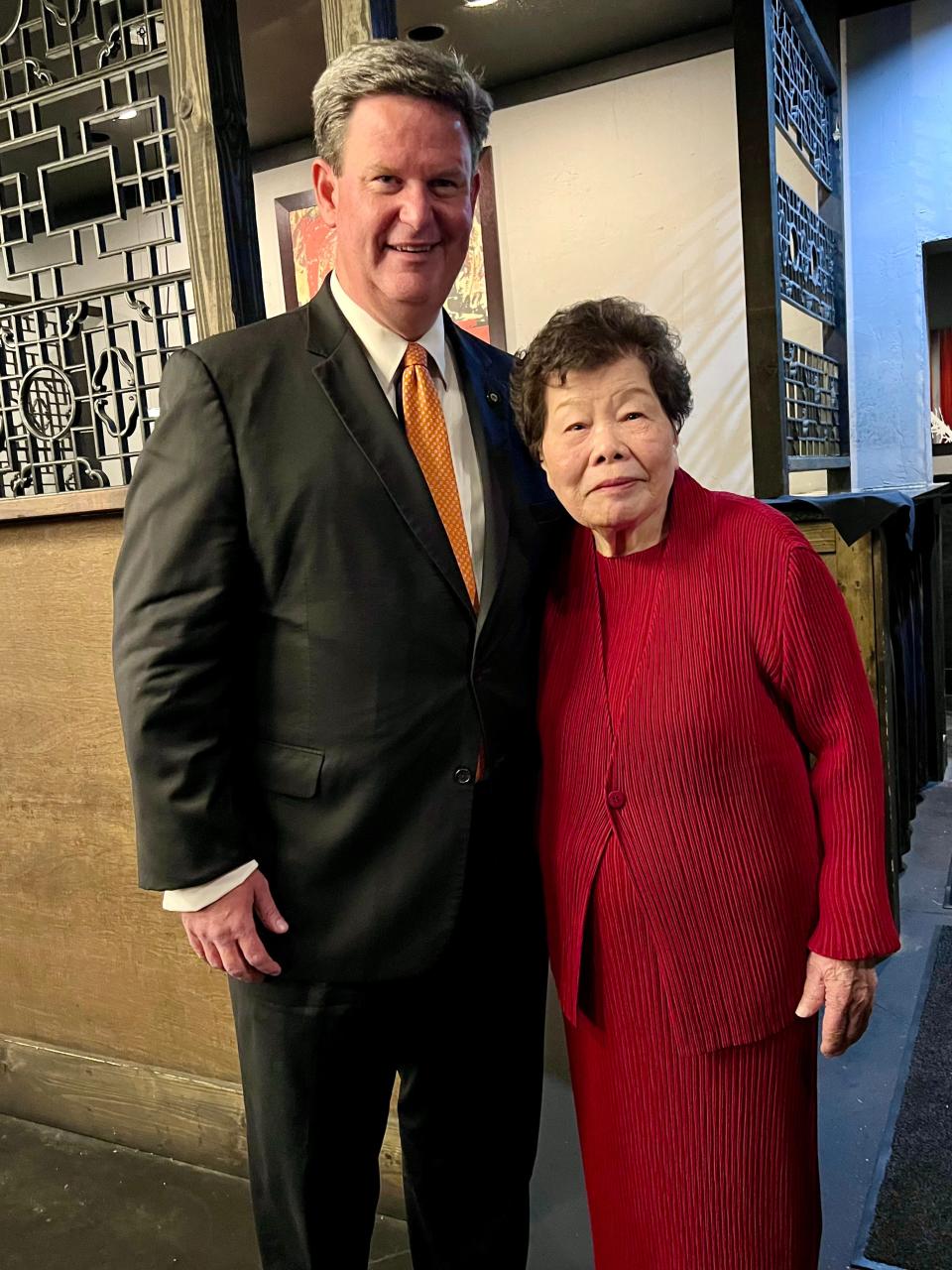 Tallahassee Mayor John Dailey with Lucy Ho at her 91st birthday party on Oct. 27, 2022.