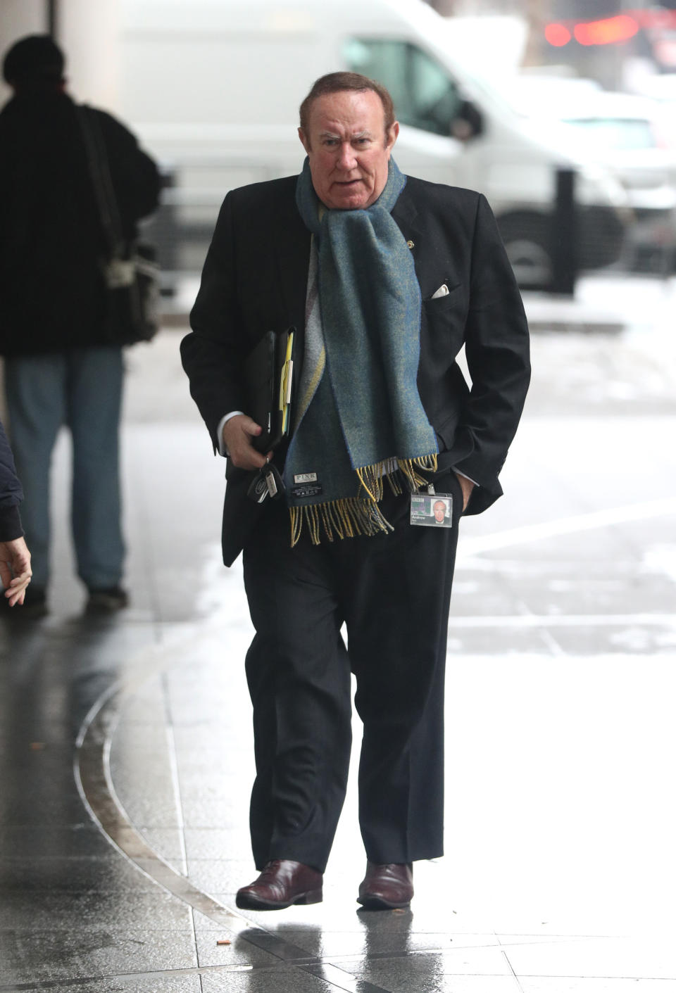 Andrew Neil, presenter of Sunday Politics, arrives at BBC Broadcasting House in London.