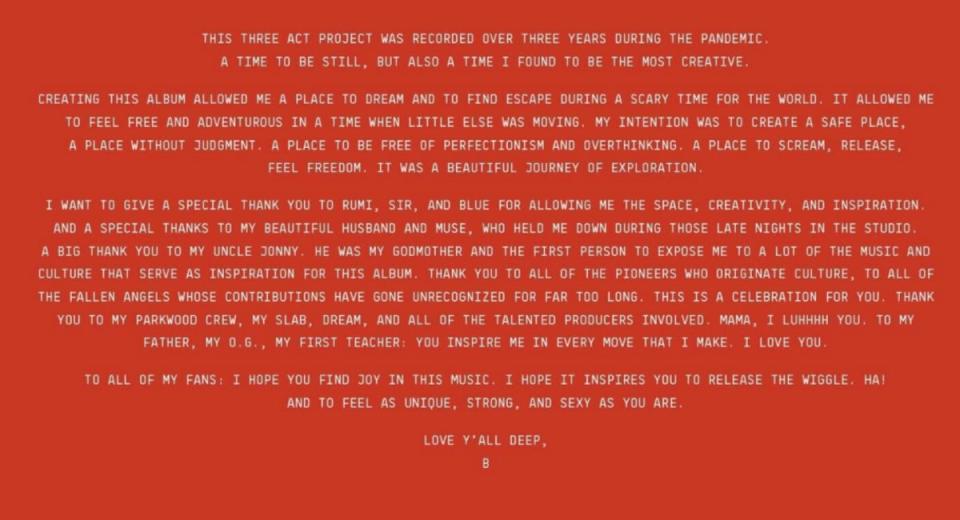 Beyoncé releases statement ahead of release of ‘Renaissance’ (Beyoncé)