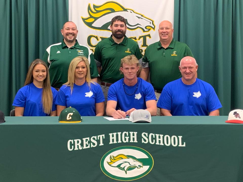 Crest baseball standout Colby Humphries recently signed a National Letter of Intent to attend Limestone University in Gaffney.