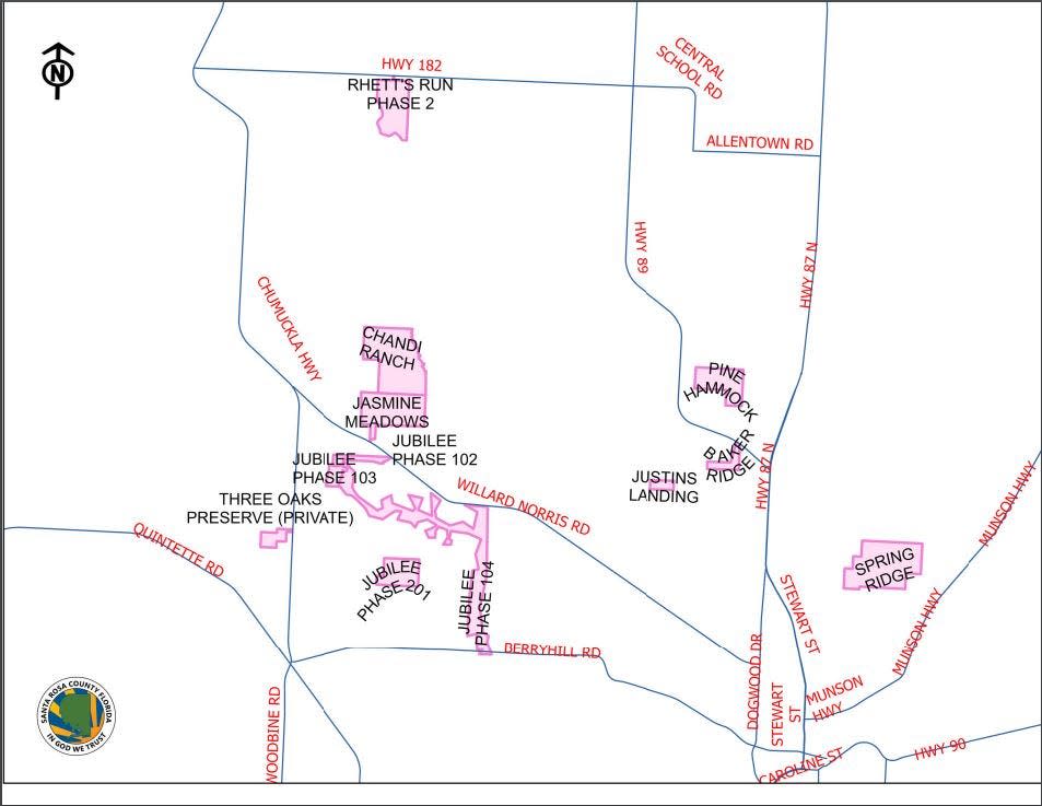 If the dreams of all of the developers who squeezed in under the Jan. 1 deadline to apply to build single family homes in Santa Rosa County employing the higher density alternative subdivision provision come to fruition, 1,362 new homes will someday soon dot the landscape. Of those, 1,217 will be constructed in County Commission District 3, presently represented by Commissioner James Calkins.