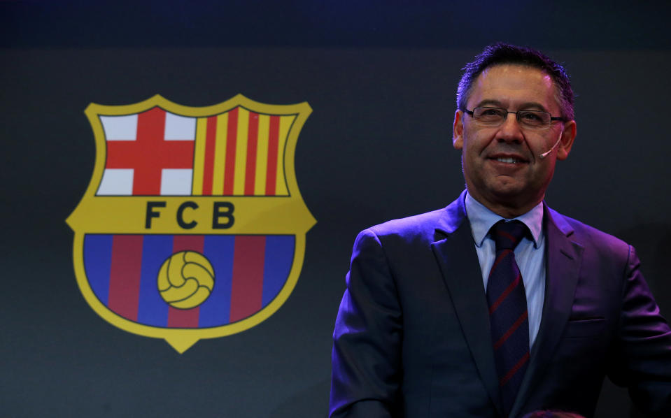 El presidente del Barcelona, Josep Maria Bartomeu, en un acto del club. Foto: REUTERS/Albert Gea