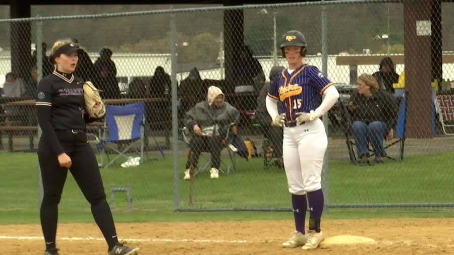 <em>With a 5th inning RBI-single in game 2, EC’s Madison Brown-Bloom tied the program’s career RBI record of 69.</em>