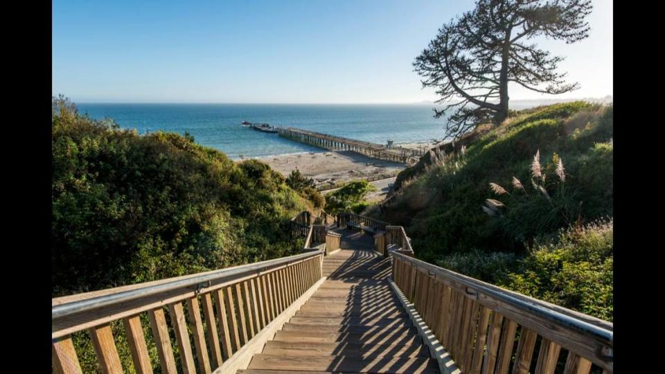 The pier at Seacliff State Beach as seen before “recent storms destroyed over half of the pier and severely damaged the remaining structure,” California State Parks said.