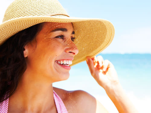 woman in a sun hat