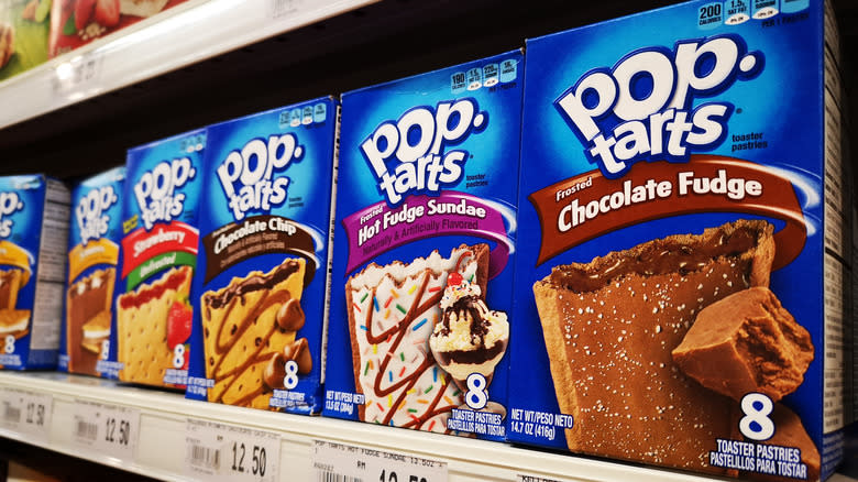 Pop-Tarts on a grocery shelf