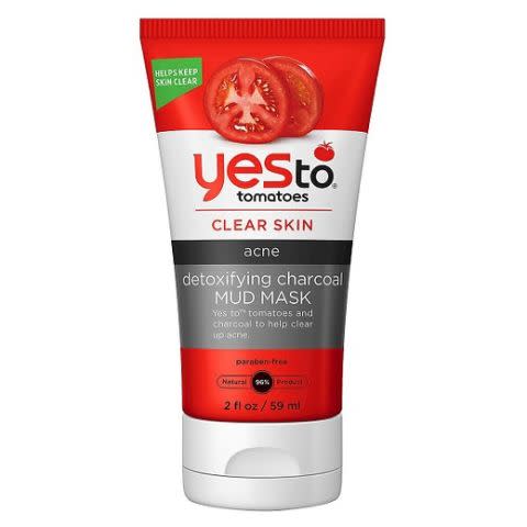 <p>Detoxifying Charcoal Mud Mask by Yes to Tomatoes, $16, <a rel="nofollow noopener" href="http://www.target.com/p/yes-to-tomatoes-detoxifying-charcoal-mud-mask-2-fl-oz/-/A-17487643" target="_blank" data-ylk="slk:target.com;elm:context_link;itc:0;sec:content-canvas" class="link "><u>target.com</u></a>. </p>