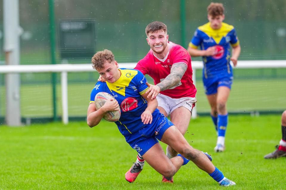 Cai Taylor-Wray could turn out for the reserves this weekend but he is also in the England Academy squad to face France at The Halliwell Jones Stadium next week <i>(Image: SWPix.com)</i>