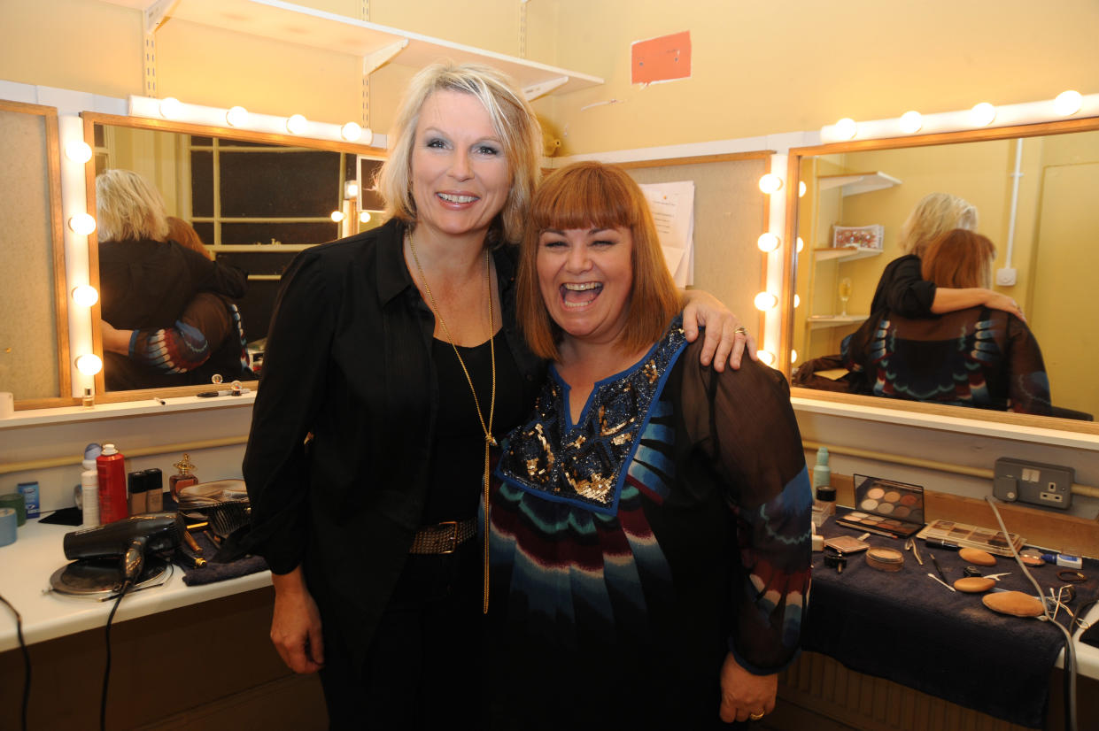 LONDON - NOVEMBER 9: (EMBARGOED FOR PUBLICATION IN UK TABLOID NEWSPAPERS UNTIL 48 HOURS  AFTER CREATE DATE AND TIME)  Jennifer Saunders and Dawn French attend the final UK performance of French & Saunders' 